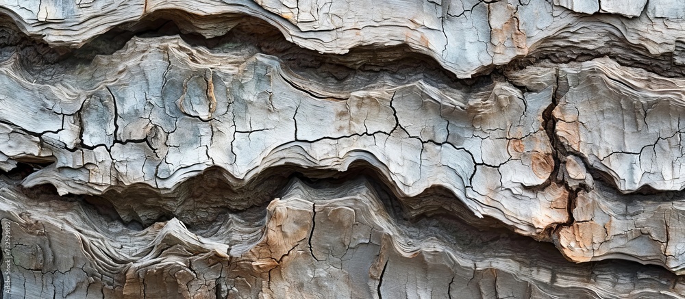 Poster a detailed view of a tree trunk reveals the intricate bark texture resembling a natural pattern on b