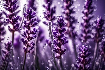 water drops on a purple background