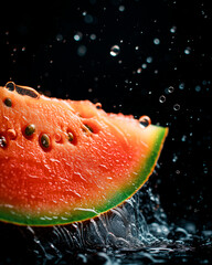 Drops of Water on Watermelon.