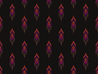 Ethnic ikat seamless pattern traditional design illustration for background carpet clothing and home decoration 