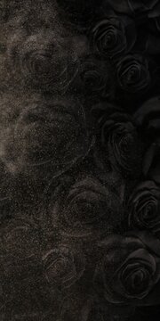 Simple background dark black roses flowers smoke 