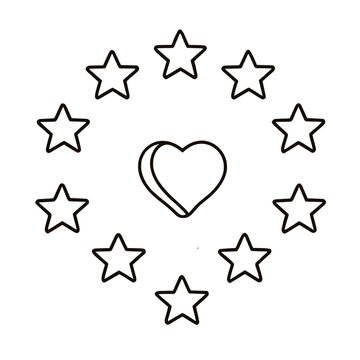 heart and stars illustration png.