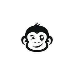 Obraz premium monkey logo icon vector illustration