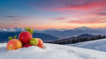 fruite in the snow