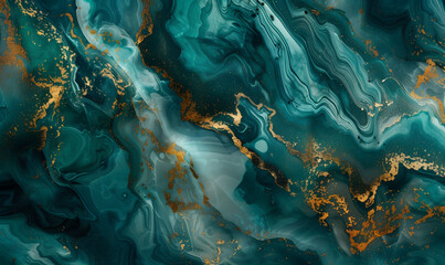 Fototapeta na wymiar Mesmerizing marble abstract with blue-green water, Generative AI 