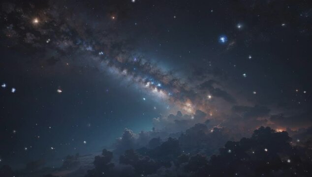 Night Sky With Stars and Clouds