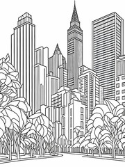 City building coloring pages for kids
