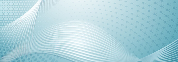 Abstract background made of halftone dots and thin curved lines in light blue colors