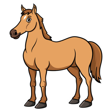 Brown horse cartoon Vector design