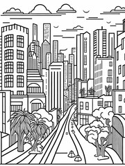 City building coloring pages for kids