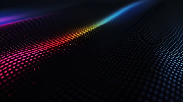 A minimalist HD wallpaper featuring super black with colorful RGB light effects, evoking a futuristic, gaming, and high-tech ambiance