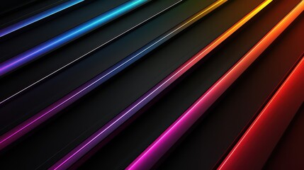 Fototapeta premium A minimalist HD wallpaper featuring super black with colorful RGB light effects, evoking a futuristic, gaming, and high-tech ambiance