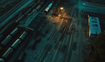 Railway Freight Yard Dusk