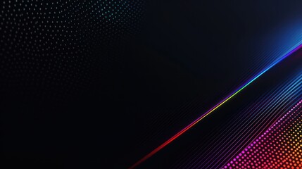 Fototapeta na wymiar A minimalist HD wallpaper featuring super black with colorful RGB light effects, evoking a futuristic, gaming, and high-tech ambiance