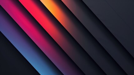 Fototapeta premium A minimalist HD wallpaper featuring super black with colorful RGB light effects, evoking a futuristic, gaming, and high-tech ambiance