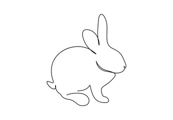 Bunny Rabbit continuous one line drawing vector illustration. Pro vector 