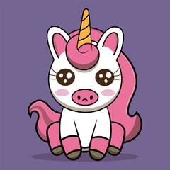 vector cute cartoon sweety unicorn illustration  