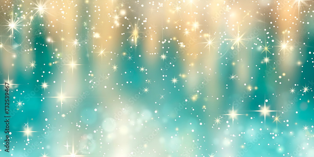Wall mural glitter abstract background with sparkling golden particles and bokeh