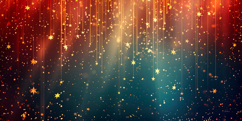 Glitter abstract background with sparkling golden particles and bokeh