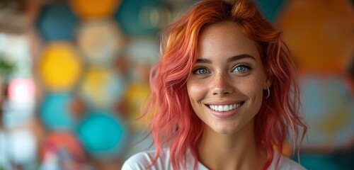 Pink Hair, Blue Eyes, and a Smile: A Catchy Monthly Event Title Generative AI