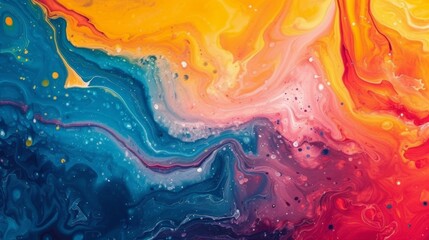 Vivid Swirls of Color in a Dynamic Fluid Art Composition