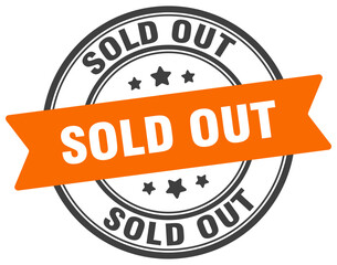 sold out stamp. sold out label on transparent background. round sign