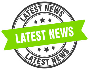 latest news stamp. latest news label on transparent background. round sign