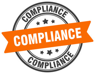 compliance stamp. compliance label on transparent background. round sign