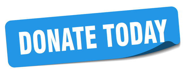 donate today sticker. donate today label