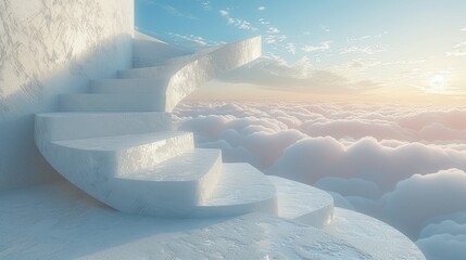 Majestic Staircase to Heaven Amongst Clouds