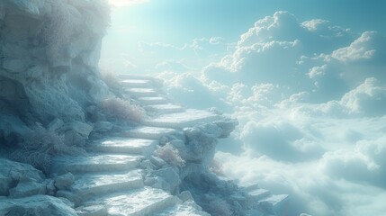 Majestic Staircase to Heaven Amongst Clouds