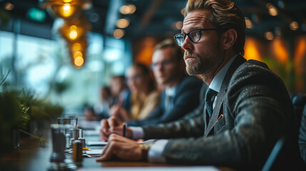 A businessman serious meeting, Stressful meeting at work, working planning meeting, office meeting, man meeting in office, Realistic Scenes of Men Engaged in Serious Business Discussions - obrazy, fototapety, plakaty