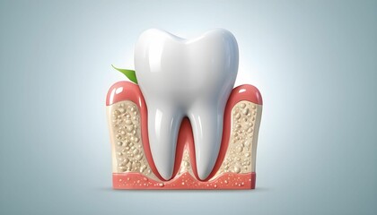 Banner with healthy tooth. Protecting dental health and medical care concept,  anti-caries protection created with generative ai