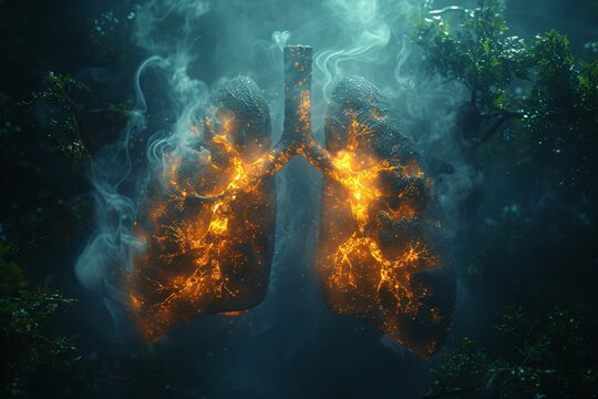 Lung Fire: A Glowing Lung in the Smoke of the Month Generative AI