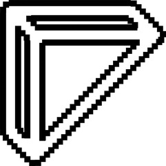 Triangle pixel shape icons and signs. Graphic elements