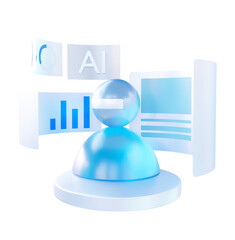 Artificial intelligence 3d rendering illustration