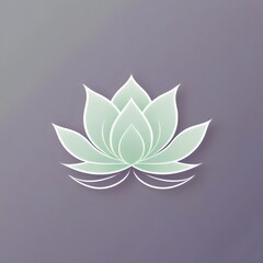 A minimalist lotus flower logo symbolizing purity and balance. Health and Wellness logo concept.