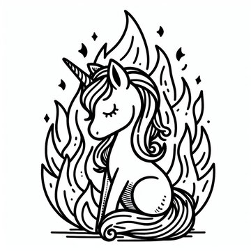 unicorn coloring page for kid to paint 3