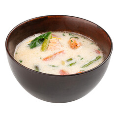 Bowl of salmon creamy soup