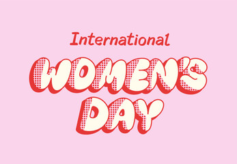International Women's Day graffiti with emoji. Red and pink. - 732553036