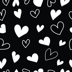 seamless pattern with hearts,Valentine Day Background, seamless pattern with Doodle  heart