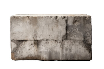 Gray cement cinder block isolated on transparent background. Stack of bricks