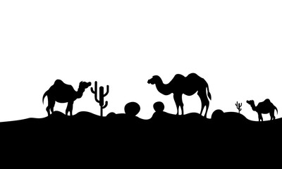 Obraz premium siluet camel in the desert