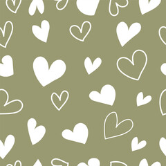 seamless pattern with hearts,Valentine Day Background, seamless pattern with Doodle  heart