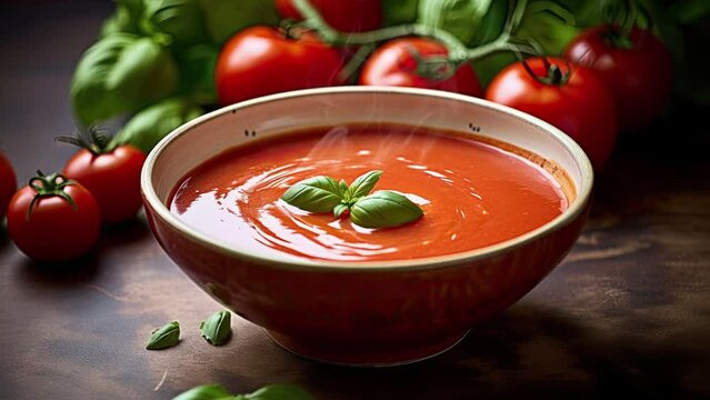 Zooming in on a Delicious Bowl of Tomato Soup