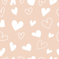 seamless pattern with hearts,Valentine Day Background, seamless pattern with Doodle  heart
