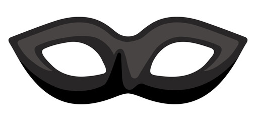 Black Masquerade Mask SVG Image - New Years Eve Party Fashion Illustration