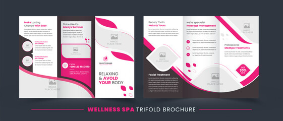 Creative Beauty Spa Women Salon Trifold Brochure Template Design