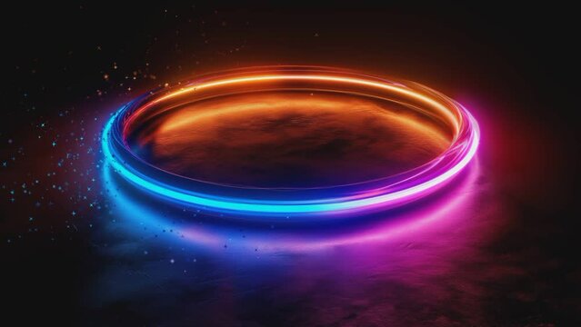 circular glow as multi colored. seamless looping time-lapse animation video background