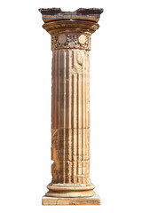 Antique column isolated on transparent background. Greek columns. Doric and Corinthian ordo are isolated